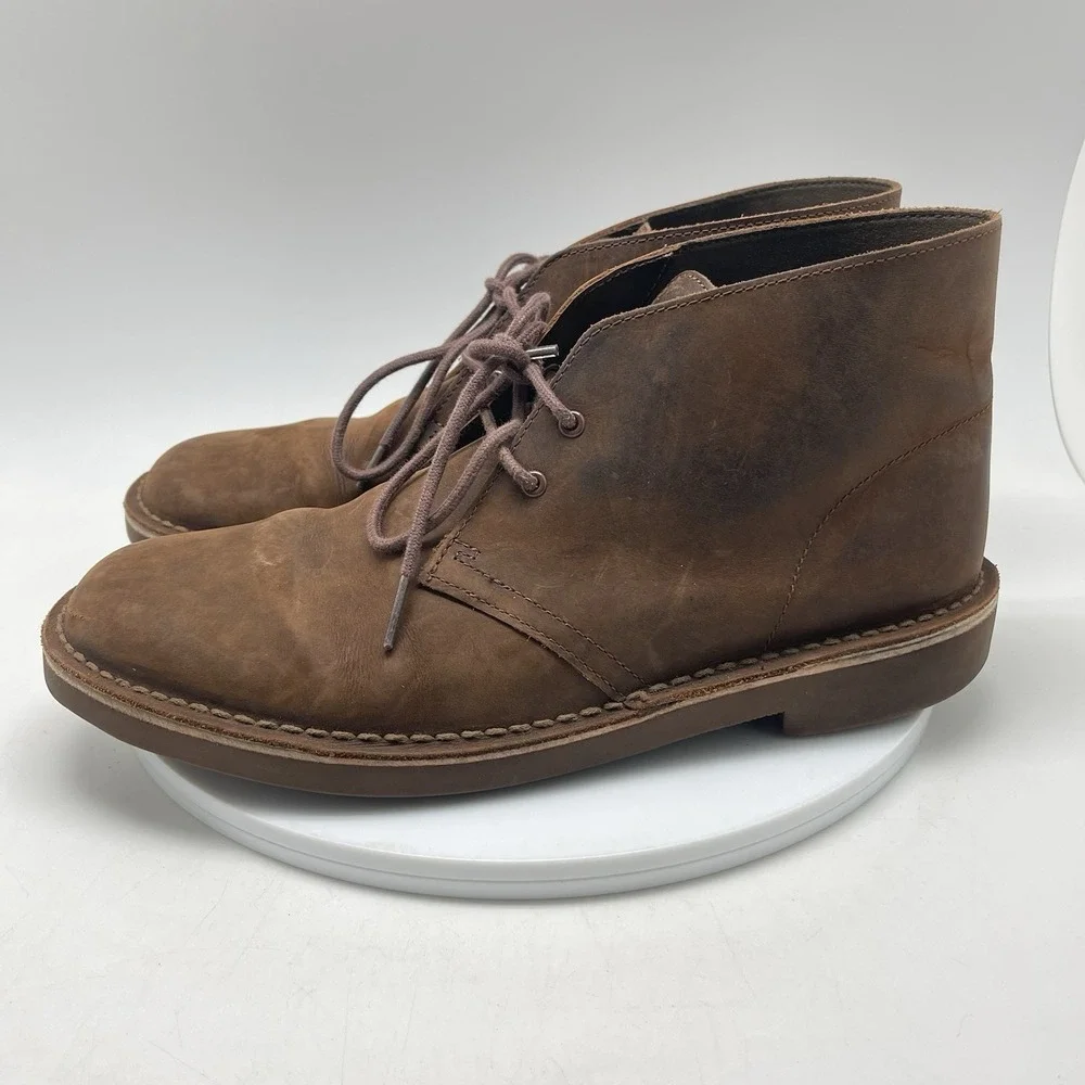 Clarks Bushacre Boots Mens 10.5 M Brown Casual Chukka Preppy Ankle‎ Shoes 15522